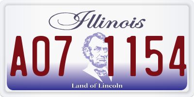 IL license plate A071154