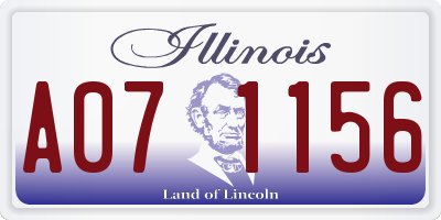 IL license plate A071156