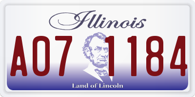 IL license plate A071184