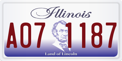 IL license plate A071187
