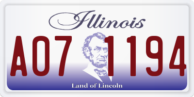 IL license plate A071194