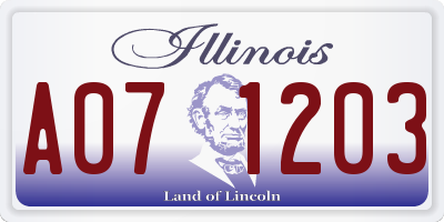 IL license plate A071203