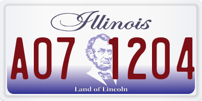 IL license plate A071204