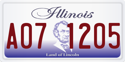 IL license plate A071205