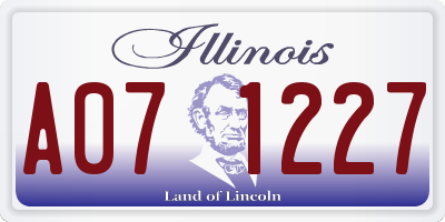 IL license plate A071227