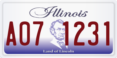 IL license plate A071231