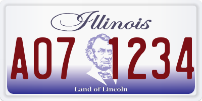 IL license plate A071234