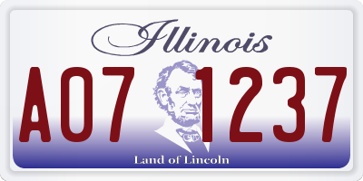 IL license plate A071237