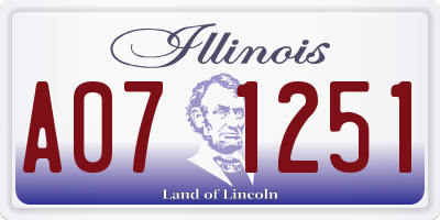 IL license plate A071251