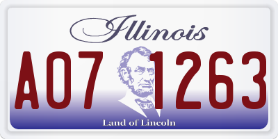 IL license plate A071263