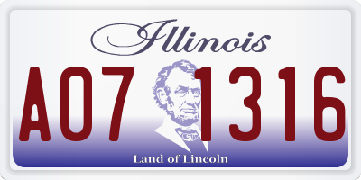 IL license plate A071316
