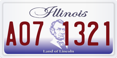 IL license plate A071321