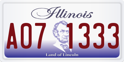 IL license plate A071333