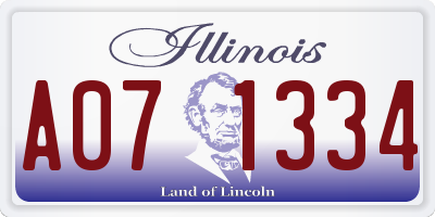 IL license plate A071334