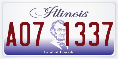 IL license plate A071337