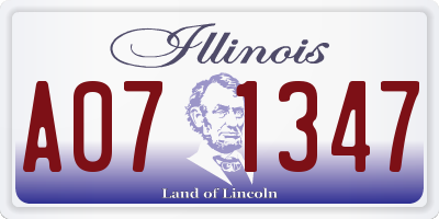 IL license plate A071347