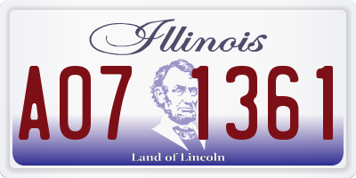 IL license plate A071361
