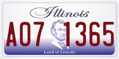 IL license plate A071365