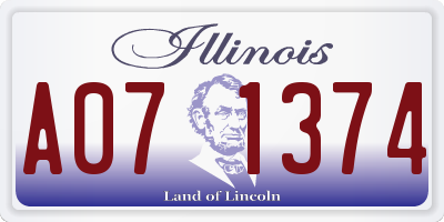 IL license plate A071374