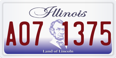 IL license plate A071375
