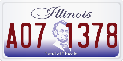 IL license plate A071378