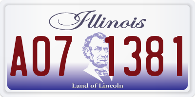 IL license plate A071381