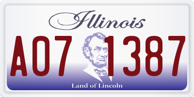 IL license plate A071387