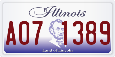 IL license plate A071389