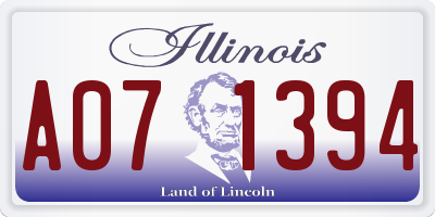 IL license plate A071394