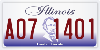 IL license plate A071401