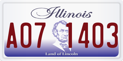 IL license plate A071403