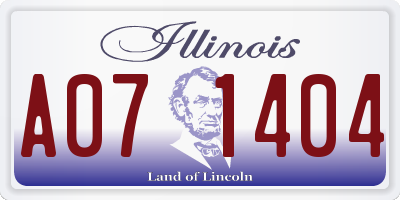 IL license plate A071404