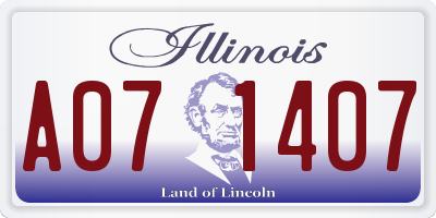 IL license plate A071407