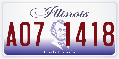 IL license plate A071418