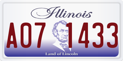IL license plate A071433