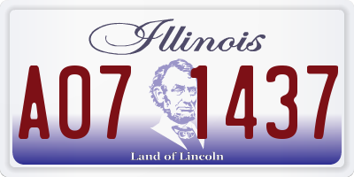 IL license plate A071437
