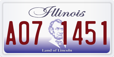 IL license plate A071451