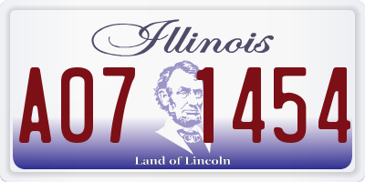 IL license plate A071454