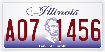 IL license plate A071456