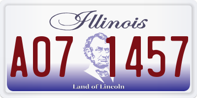 IL license plate A071457