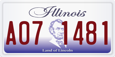 IL license plate A071481