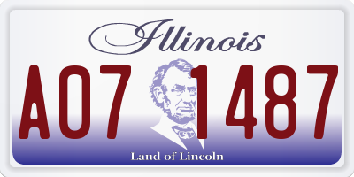 IL license plate A071487