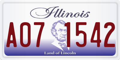 IL license plate A071542