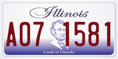 IL license plate A071581