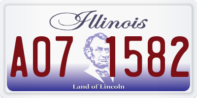 IL license plate A071582