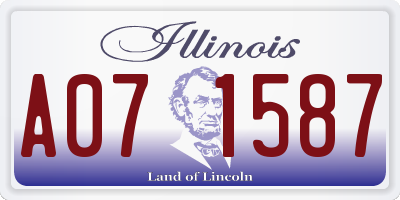 IL license plate A071587
