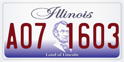 IL license plate A071603