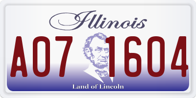 IL license plate A071604