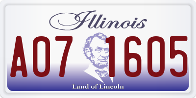 IL license plate A071605