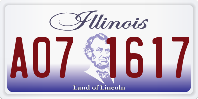 IL license plate A071617